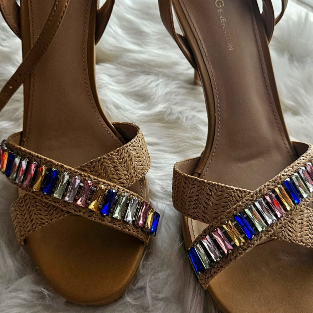 BCBGeneration strappy tan shoes